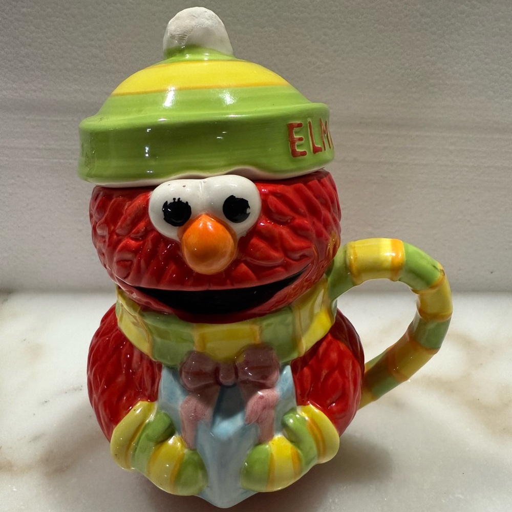 Elmo Cookie Jar with Hat and Scarf